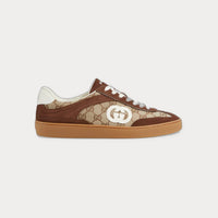 Guccilogo-Plaque Leather-Panel Sneakers Neutrals