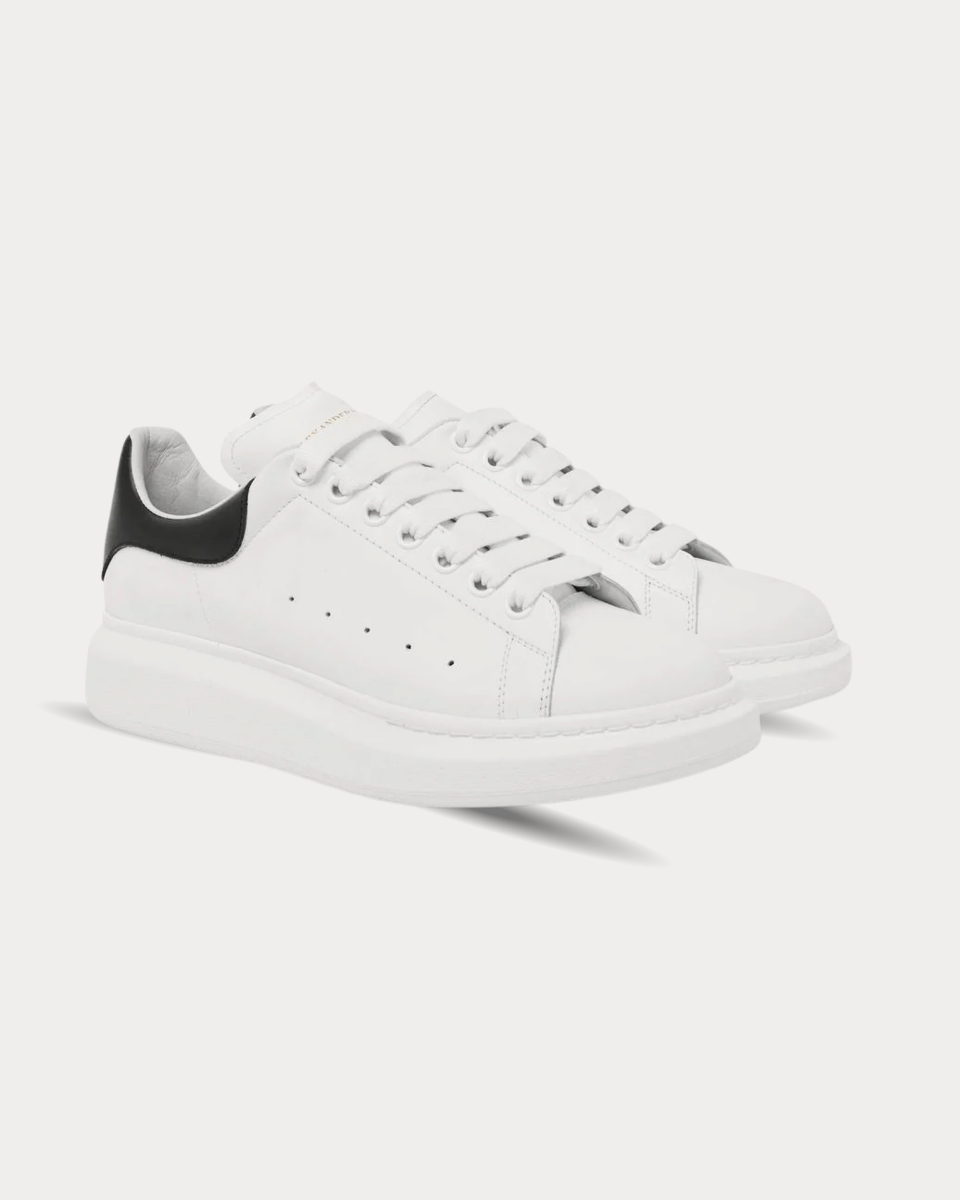McQueen - Leather White Black Low Top Sneakers
