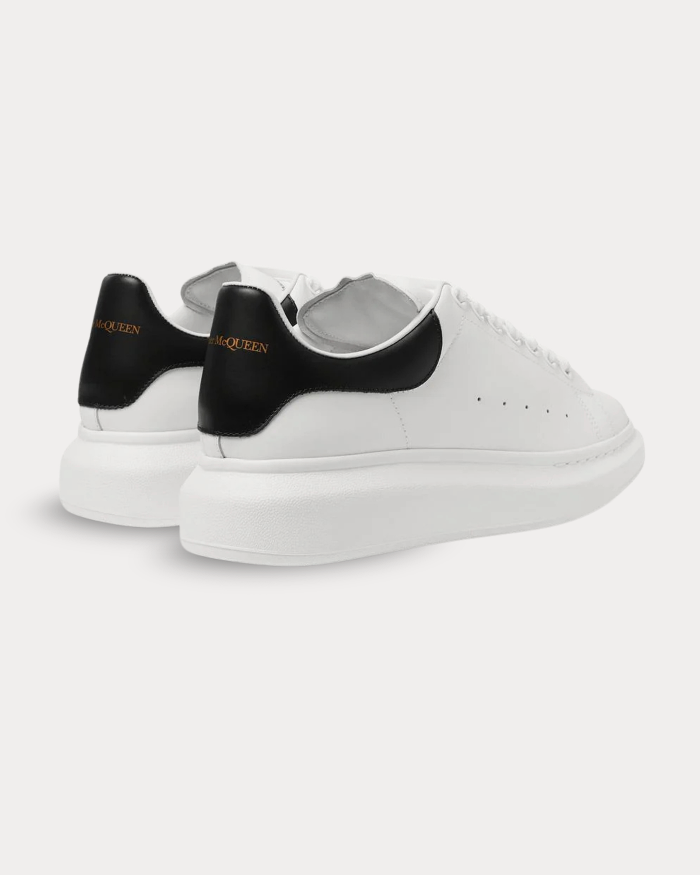 McQueen - Leather White Black Low Top Sneakers