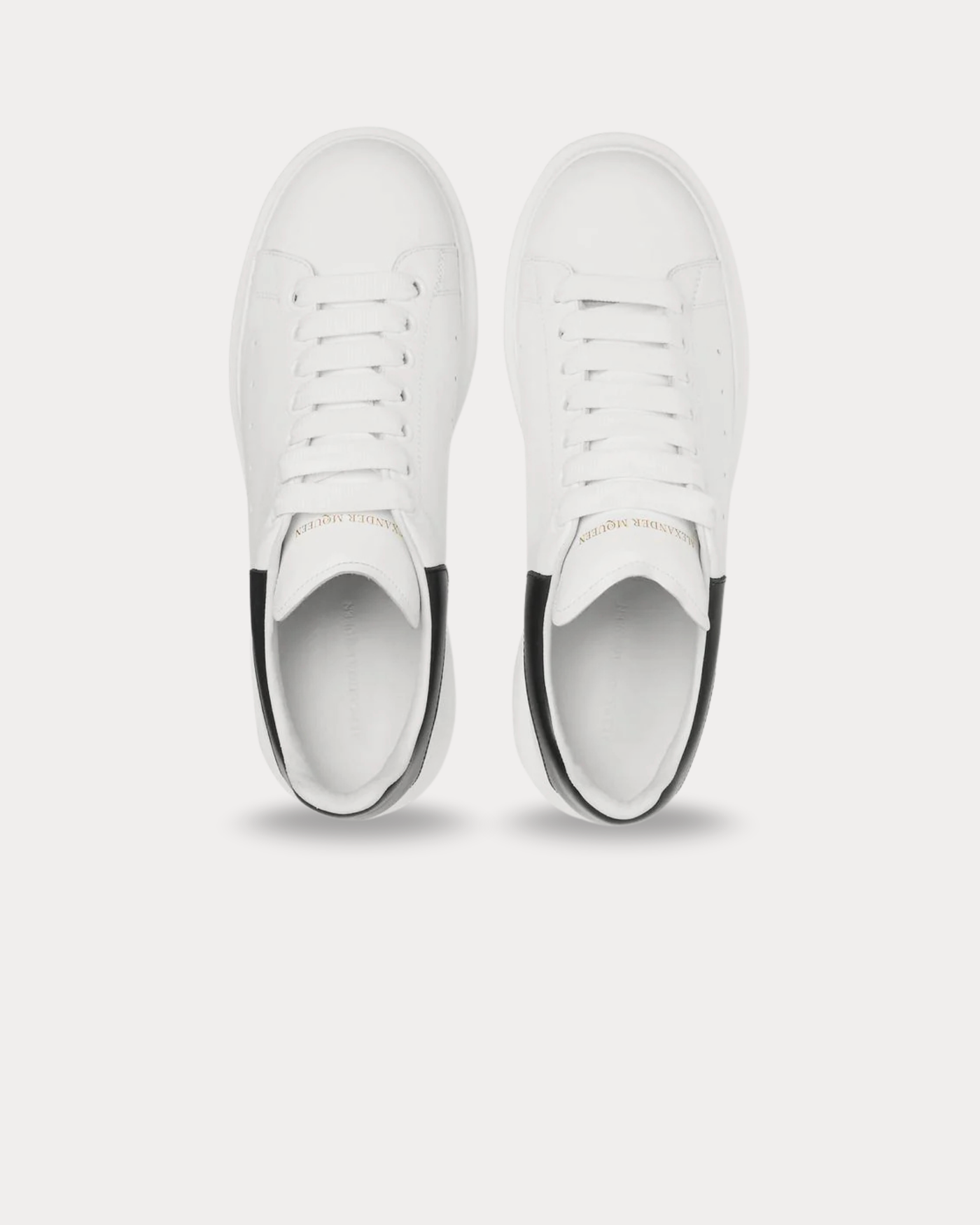 McQueen - Leather White Black Low Top Sneakers