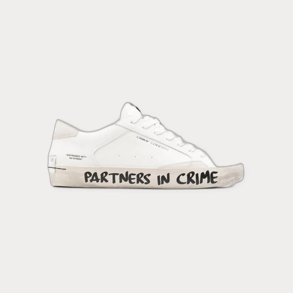 Crime LondonDistressed Leather Sneakers White