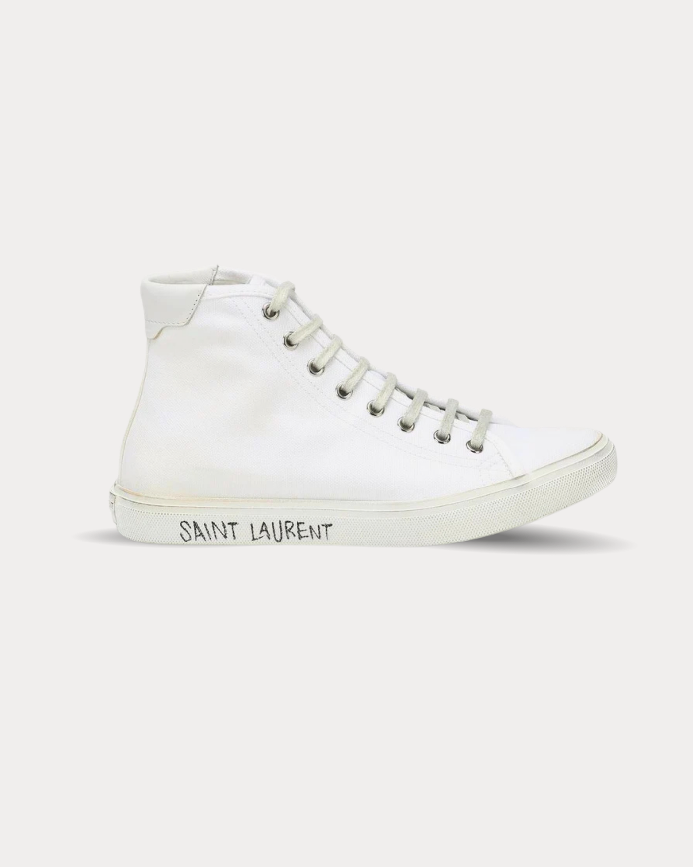 Saint Laurent - Malibu canvas Blacn Optique High Top Sneakers