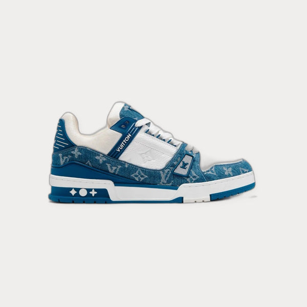 Louis Vuitton Pre-Owned LV Trainer Monogram Denim Sneakers White