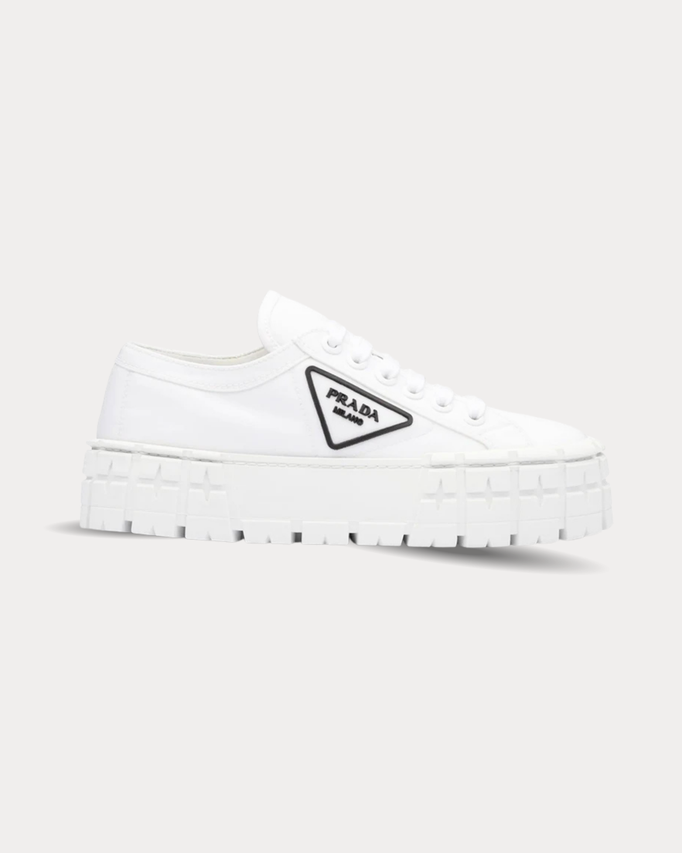 Prada - Wheel gabardine Bianco Low Top Sneakers
