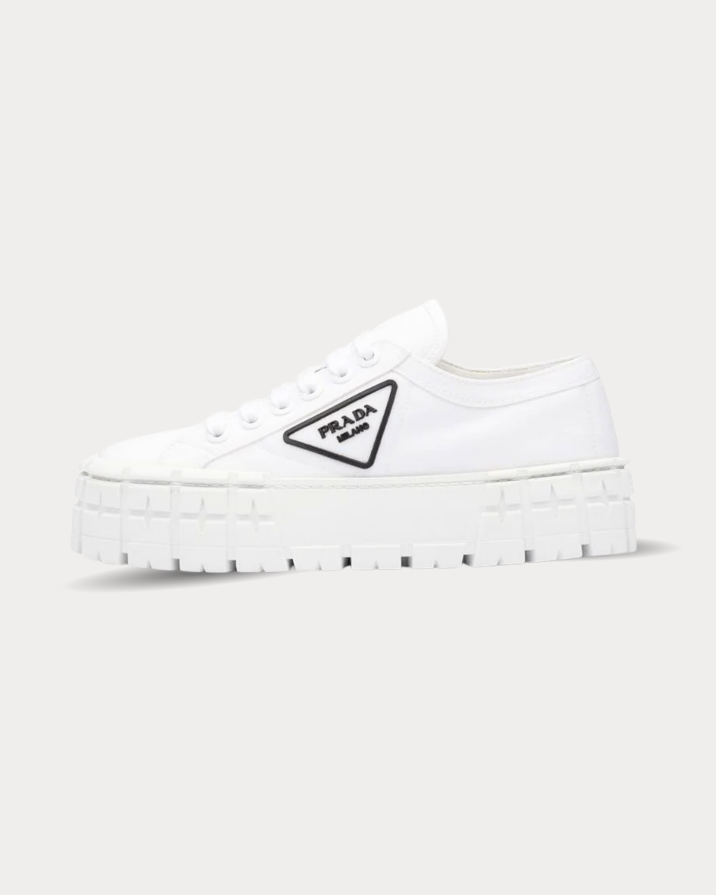 Prada - Wheel gabardine Bianco Low Top Sneakers