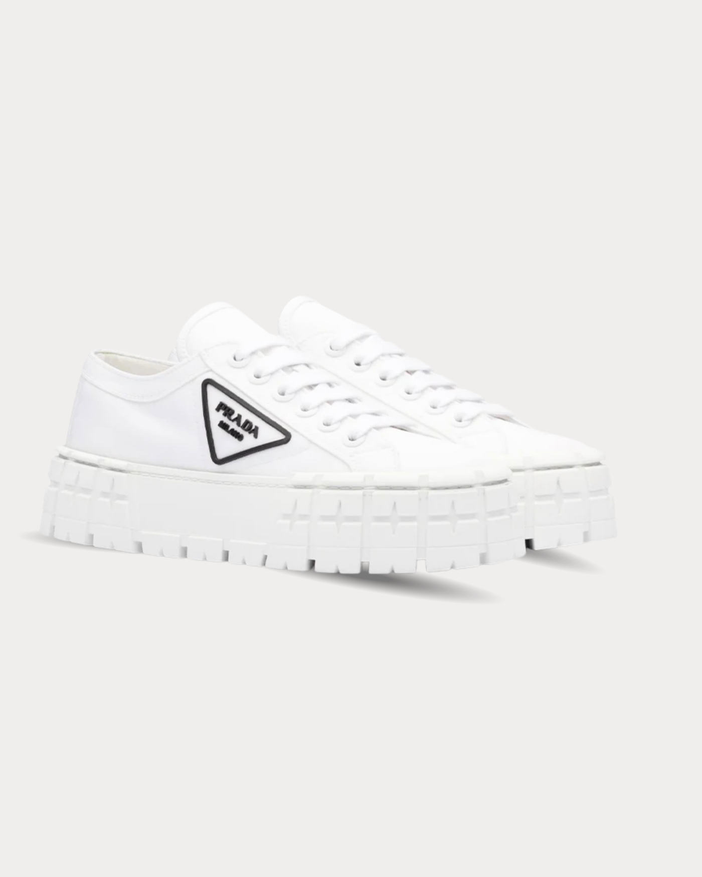 Prada - Wheel gabardine Bianco Low Top Sneakers