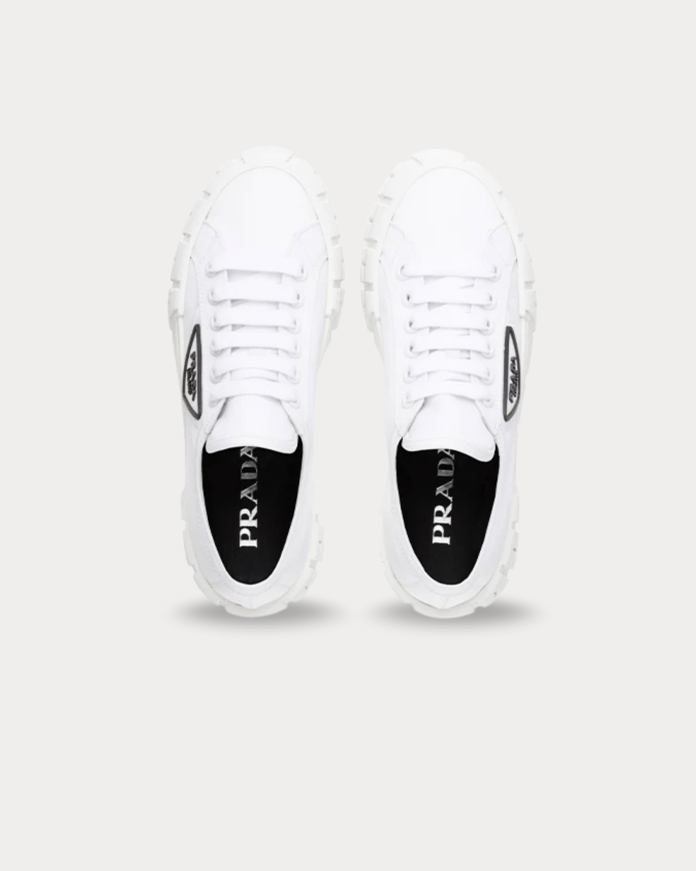 Prada - Wheel gabardine Bianco Low Top Sneakers