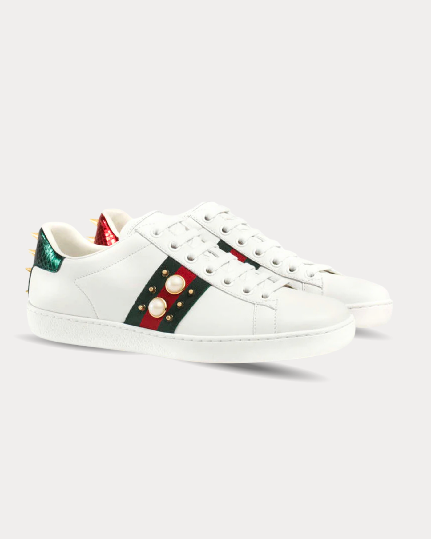 Gucci - Ace embellished leather Bianco Low Top Sneakers