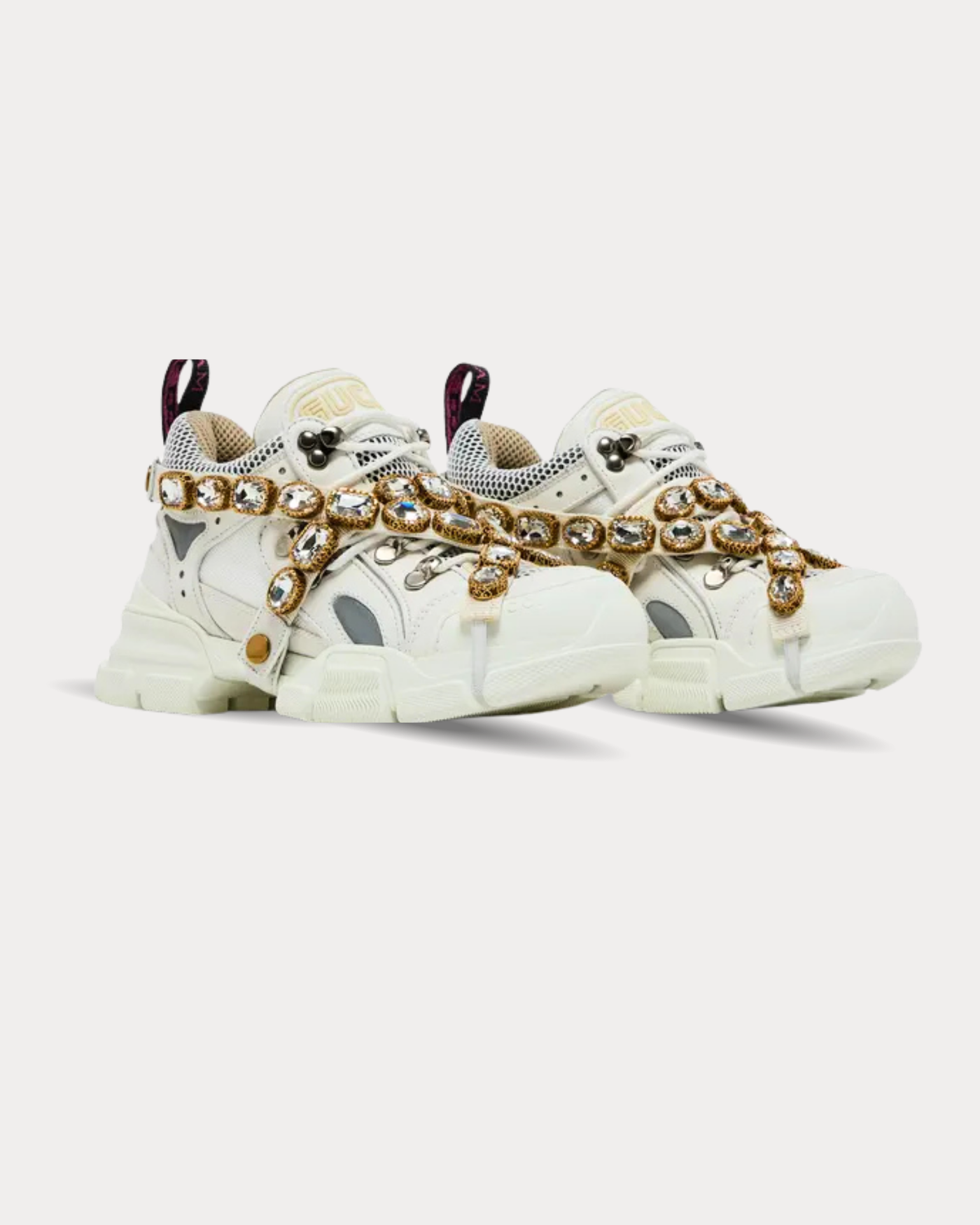 Gucci - Flashtrek embellished White Low Top Sneakers
