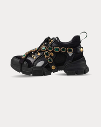 Gucci - Flashtrek embellished Black Low Top Sneakers