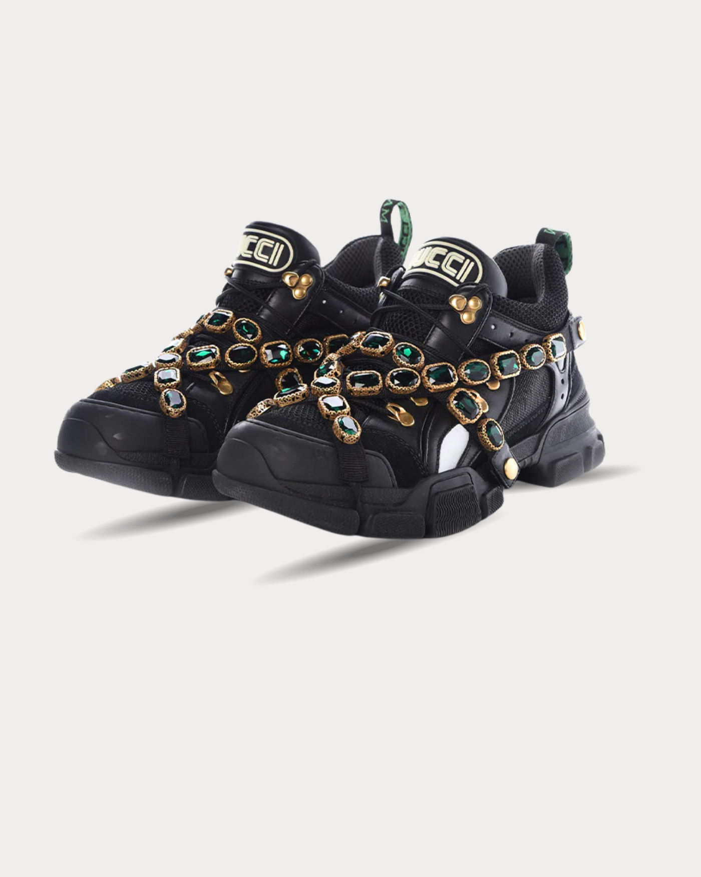 Gucci - Flashtrek embellished Black Low Top Sneakers