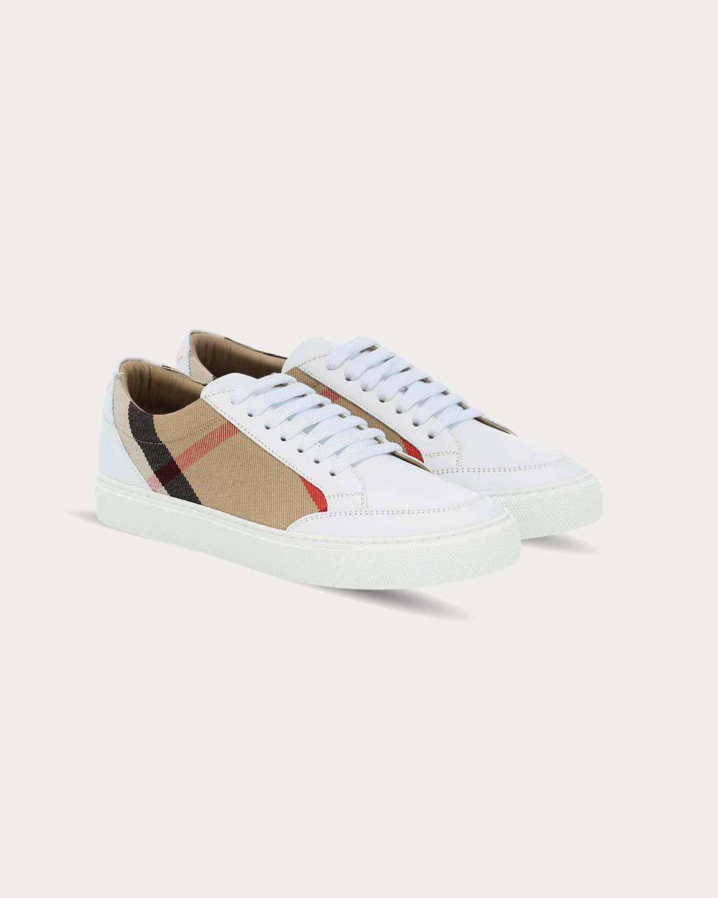 Burberry - House Check leather-trimmed House Check Low Top Sneakers