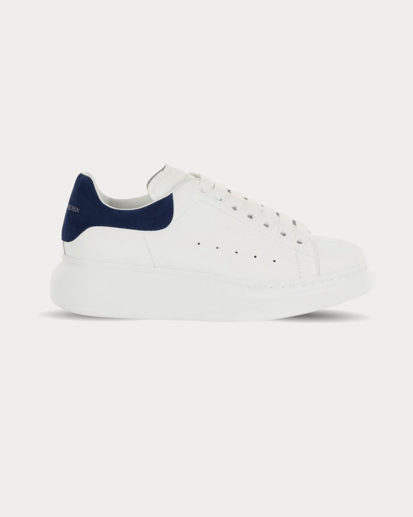 McQueen - Leather White Paris Blue Low Top Sneakers