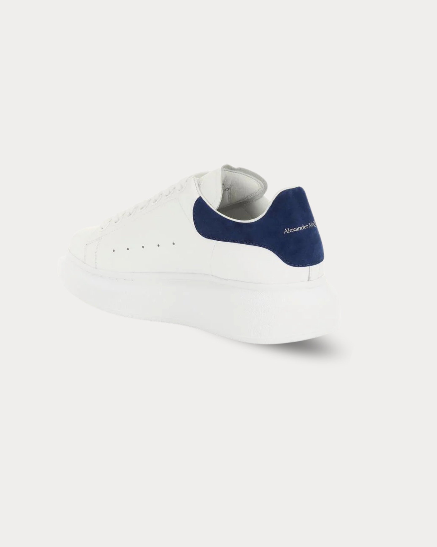 McQueen - Leather White Paris Blue Low Top Sneakers