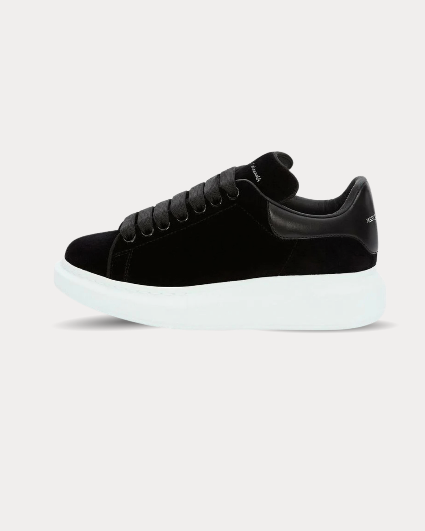 McQueen - Velvet Black Low Top Sneakers