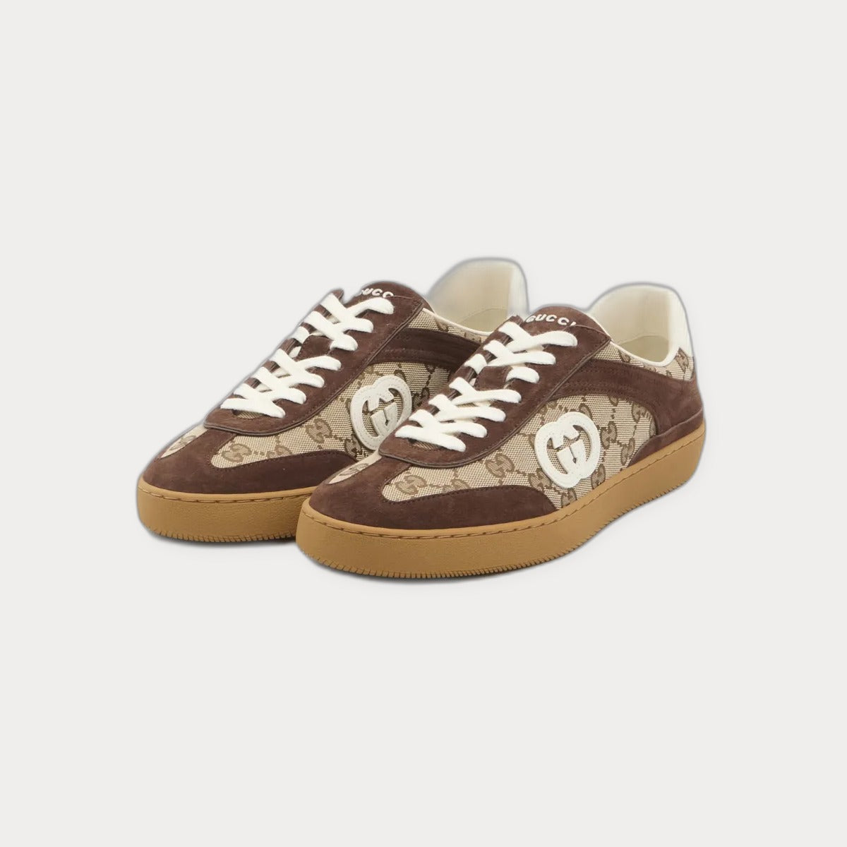 Guccilogo-Plaque Sneakers Neutrals