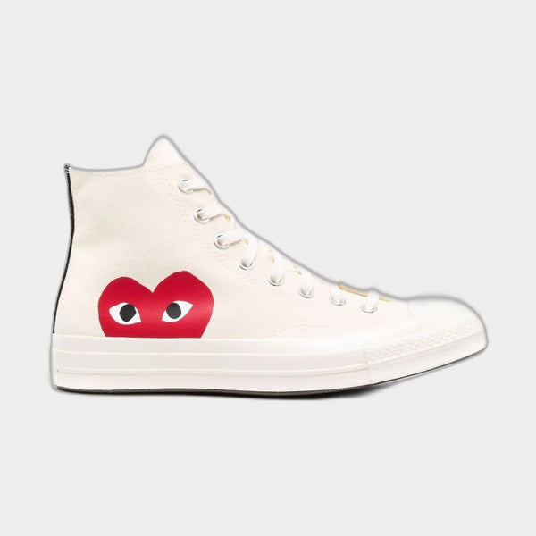 Comme Des Garçons Play X Conversex Converse Chuck 70 White Sneakers Neutrals