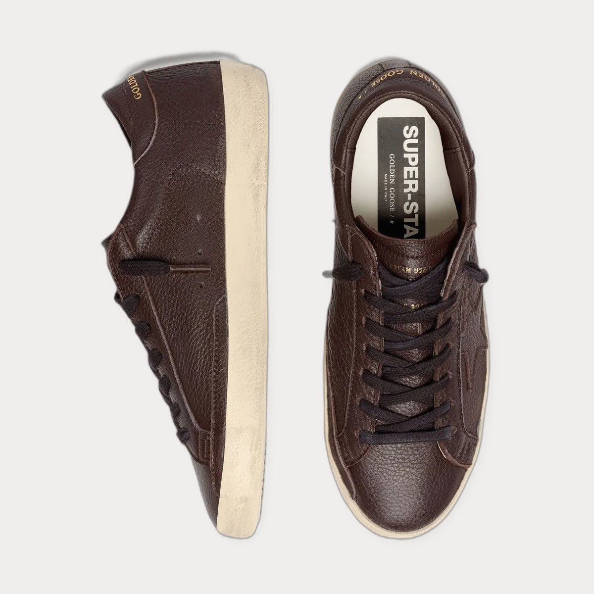 Golden GooseSuper Star Leather Upper Star And Sneakers