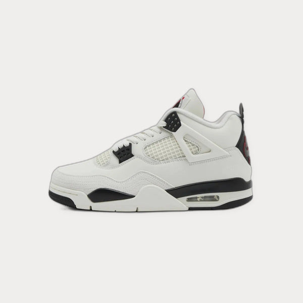 Jordan X Flight Club Air 4 Grid-Design Sneakers White