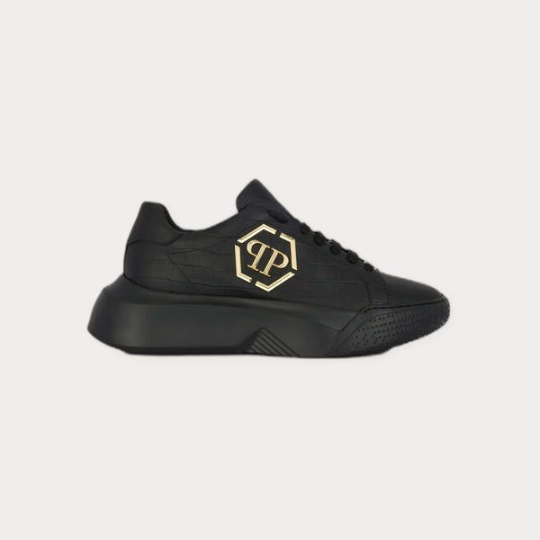 Philipp Plein Crocco Godzilla Runner Sneakers Black