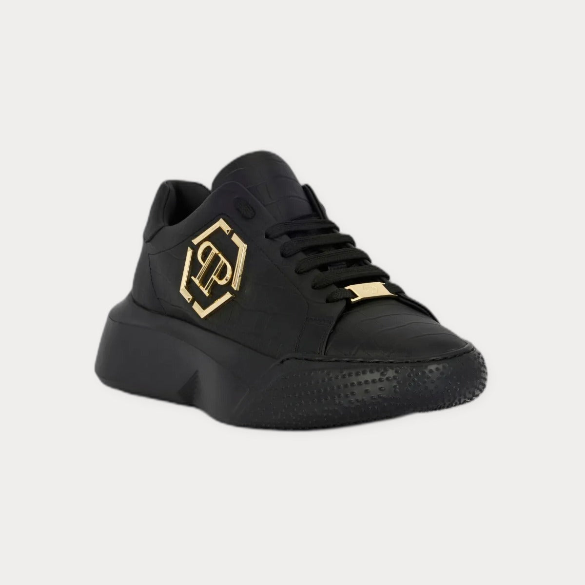 Philipp Plein Crocco Godzilla Sneakers Black