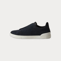 Zegna Triple-Stitch™ Sneakers Blue Slip-On