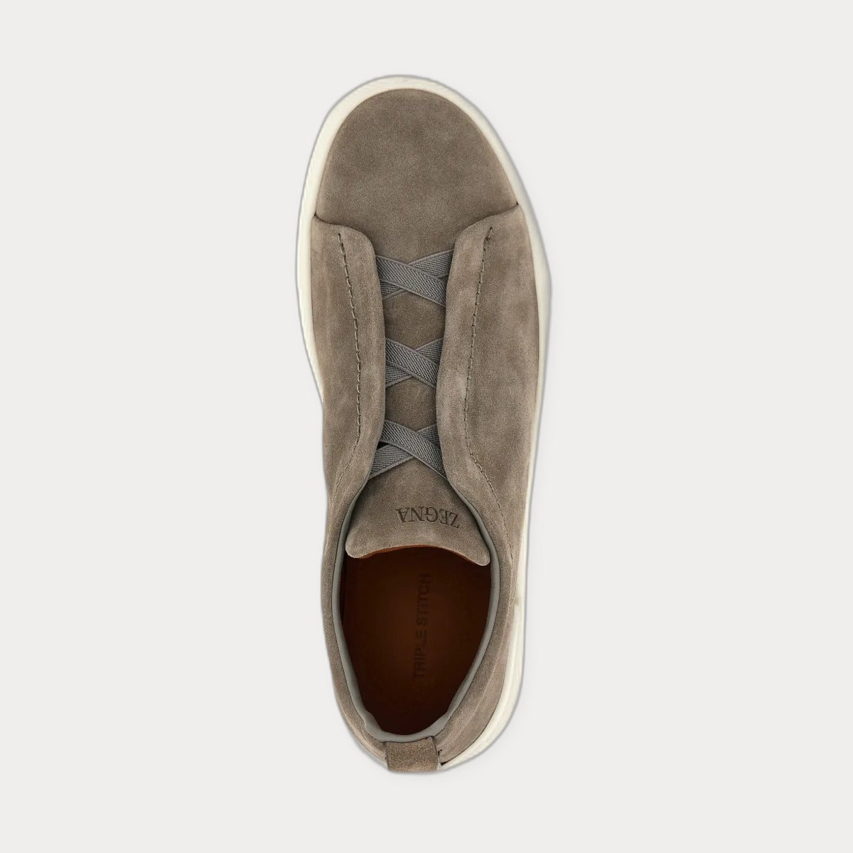 Zegna Triple Stitch Suede Sneakers Slip-On 3