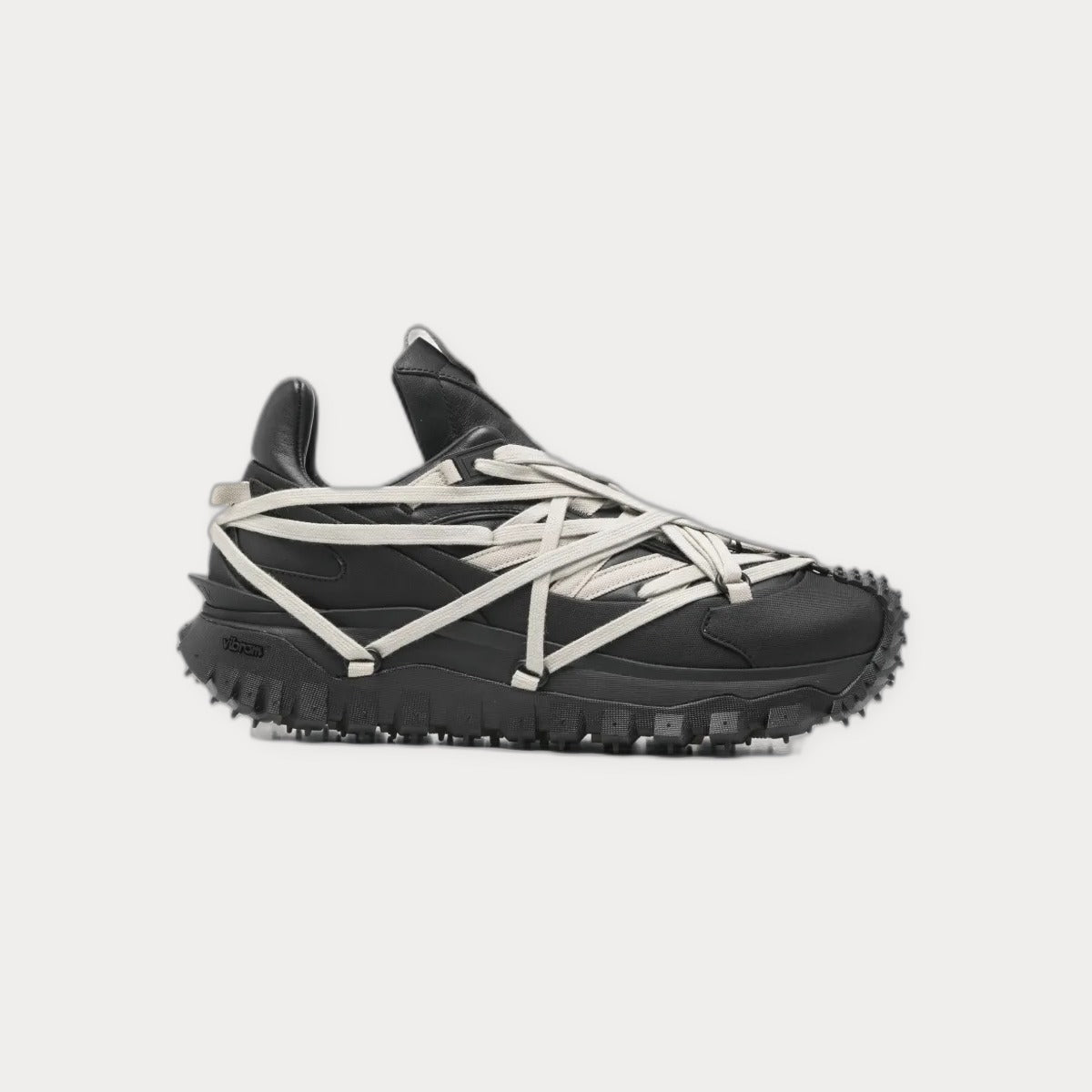 Moncler + Rick Owens Trailgrip Megalace Laced Spiky Sneakers Black