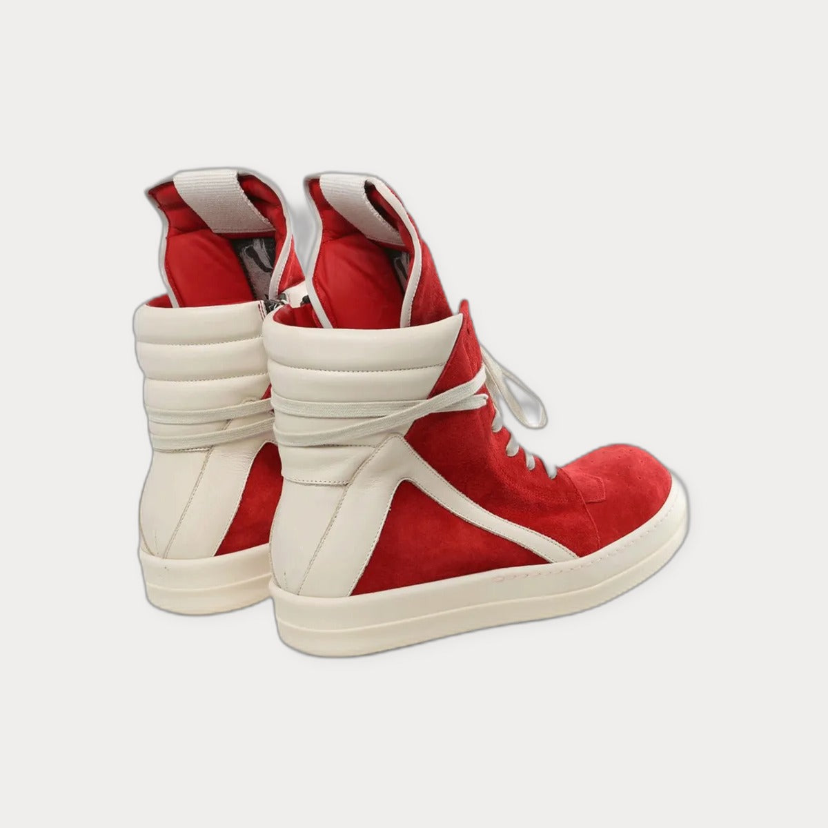 Rick Owens High-Top Sneakers Red