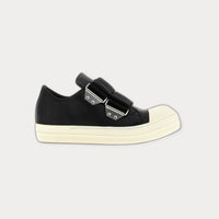 Rick Owens Strap Low Leather Sneakers Black