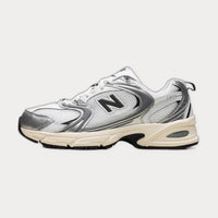 New Balance 530 Silver Metallic Trainers White Low Top Sneakers