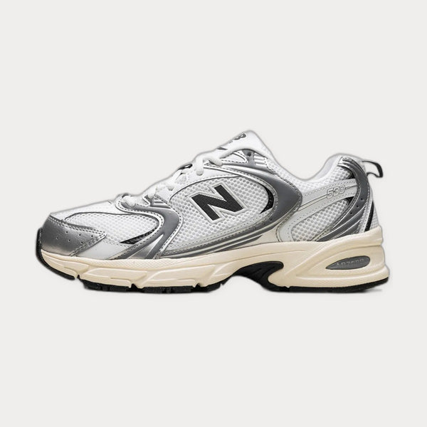 New Balance 530 Silver Metallic Trainers White Low Top Sneakers